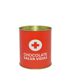 Lata de Papel Cartão para Bombons Composê Chocolate Salva Vidas 460gr 11.5x9.65cm Cromus (01 unidade)