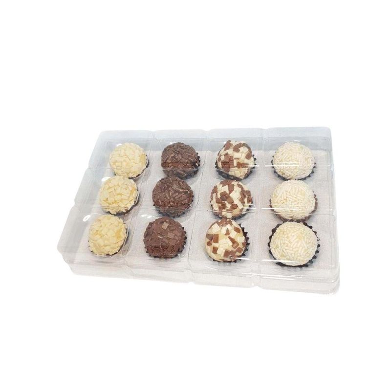 Caixa Retangular Cristal para 12 Doces Redondos Ref. 14275 BWB (01 unidade)