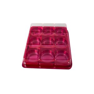 Caixa Retangular P/ Trufas e Bombons Redondos C/ 9 Cavidades Vermelho Ref. 14262 BWB (01 unidade)