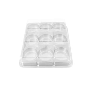 Caixa de Plástico Retangular P/ Trufas e Bombons C/ 9 Cavidades Cristal Ref. 14265 BWB (01 unidade)