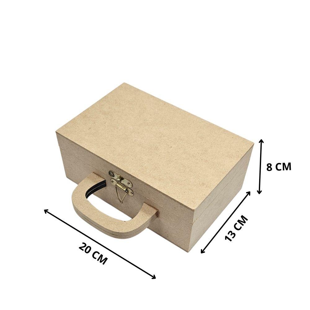 Caixa de MDF Maleta C/ Alça 20x13x8cm Ref.: LJ697 LJ Artesanatos