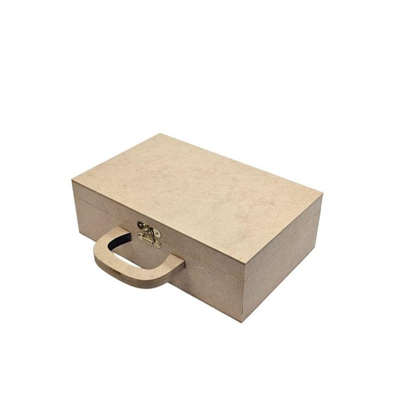 Caixa de MDF Maleta C/ Alça 25x16x8cm Ref.: LJ696 LJ Artesanatos (01 Unidade)