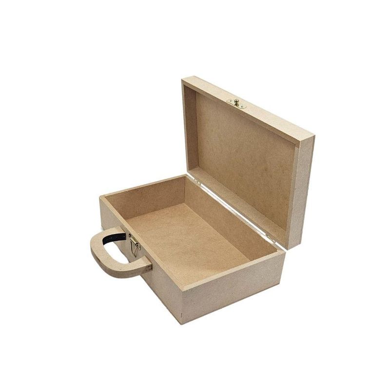 Caixa de MDF Maleta C/ Alça 25x16x8cm Ref.: LJ696 LJ Artesanatos (01 Unidade)