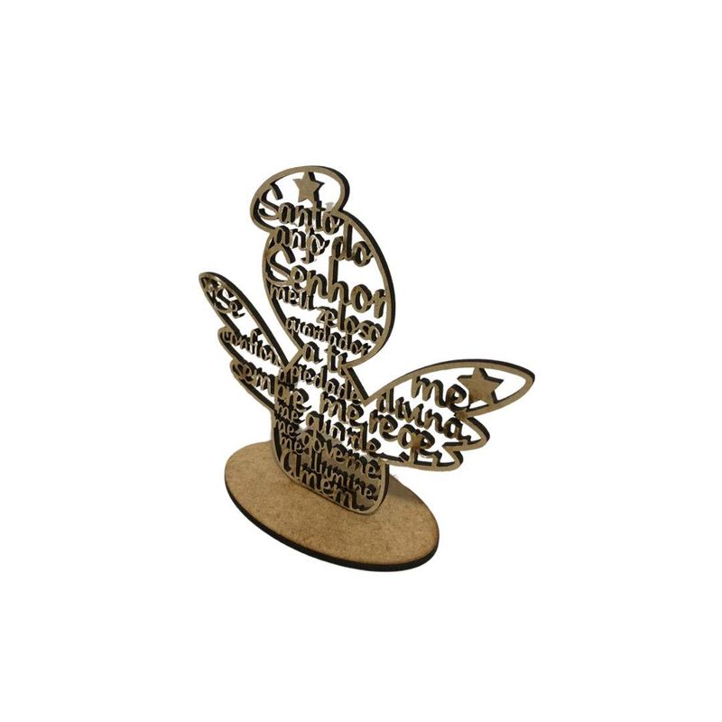 Anjo de MDF Laser 11.5x13cm Ref. LJ612 LJ Artesanatos (01 Unidade)