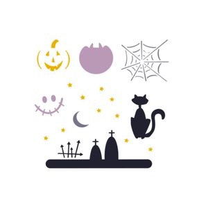 Stencil Simples de Acetato para Pintura 130x130mm RF1278 Halloween 2 Acrilex (01 unidade)
