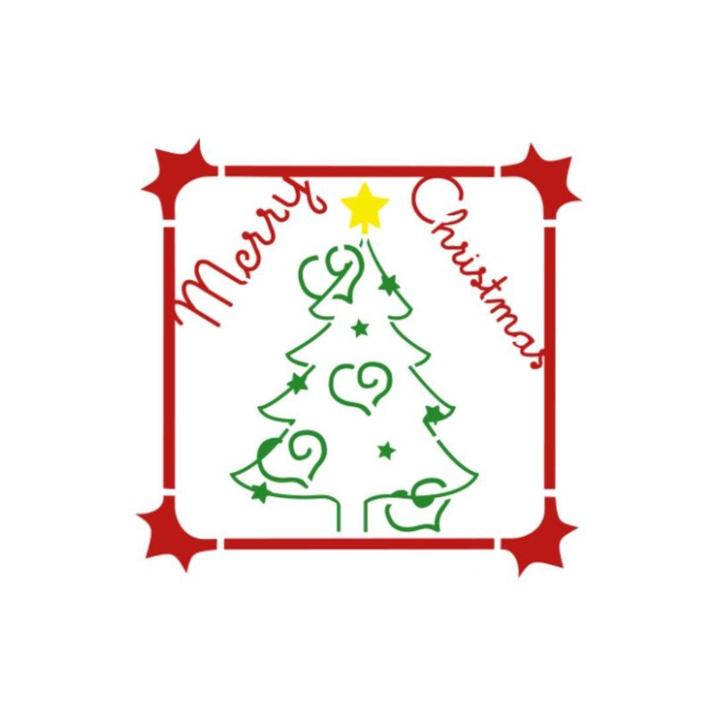 Stencil Simples de Acetato para Pintura 130x130mm RF1228 Arvore de Natal Acrilex (01 unidade)