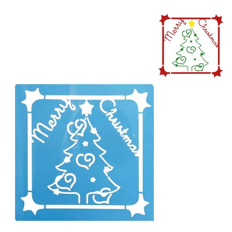 Stencil Simples de Acetato para Pintura 130x130mm RF1228 Arvore de Natal Acrilex (01 unidade)
