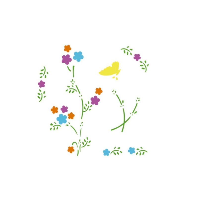 Stencil Simples de Acetato para Pintura 130x130mm RF1140  Floral Acrilex (01 unidade)