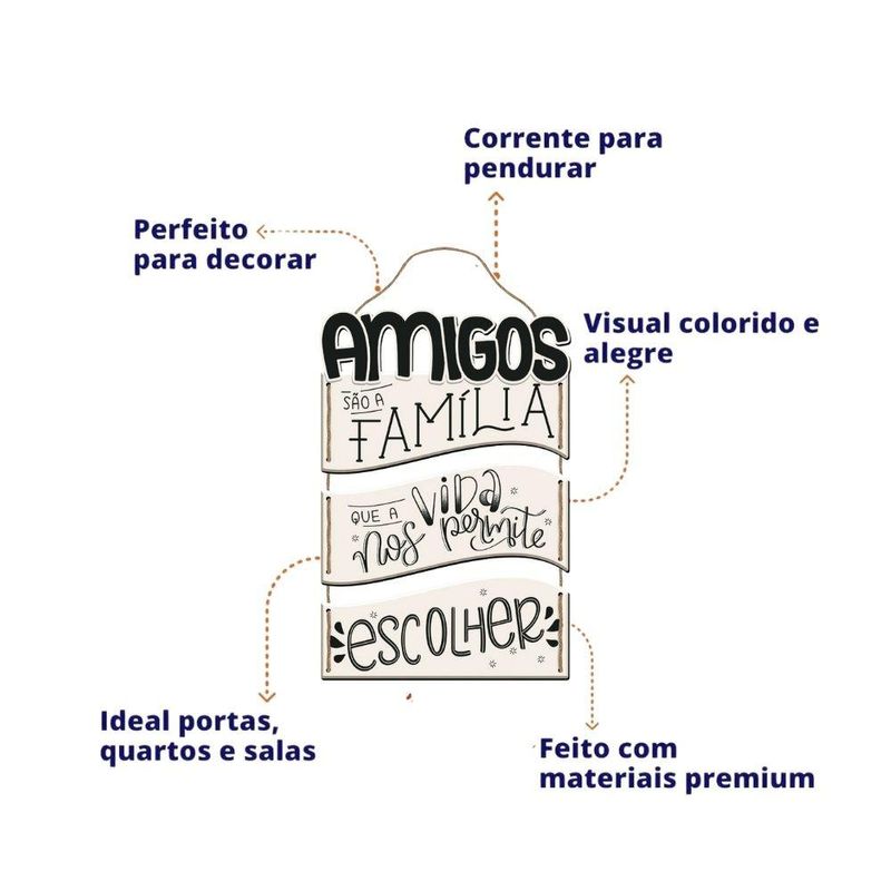 Placa-de-MDF-com-Amigos-Sao-a-Familia-Ref.--DHPM6-096-Litoarte--01-unidade-