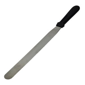 Espátula de Inox Flexível Reta C/ Cabo Preto 25cm Solrac (01 unidade)