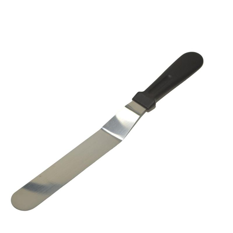 Espátula de Inox Flexível Curva C/ Cabo Preto 15cm Solrac (01 unidade)