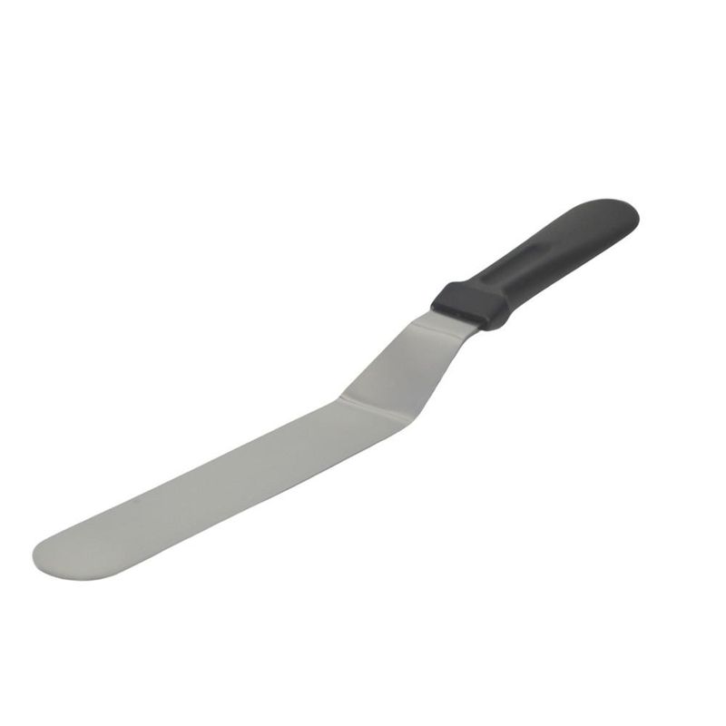 Espátula de Inox Flexível Curva C/ Cabo Preto 15cm Solrac (01 unidade)