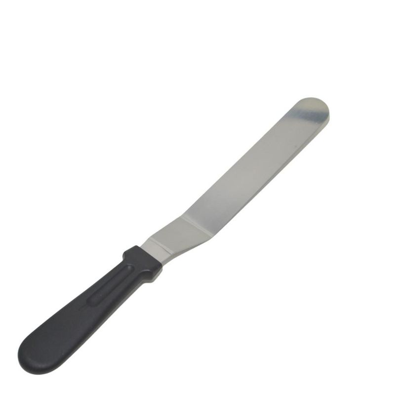Espátula de Inox Flexível Curva C/ Cabo Preto 15cm Solrac (01 unidade)