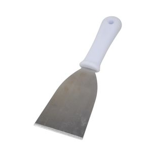 Raspador Reto de Inox C/ Cabo Plástico 8cm Branco Solrac (01 unidade)