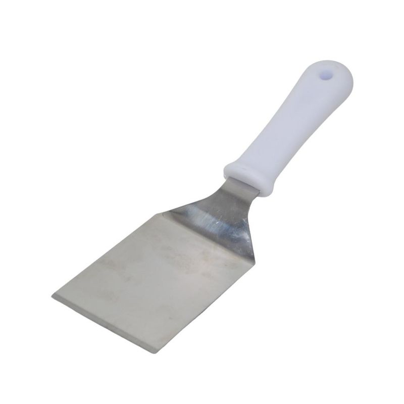 Raspador Dobrado de Inox C/ Cabo Plástico Branco 8cm Solrac (01 unidade)