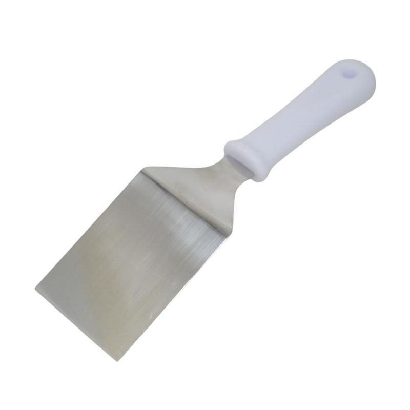 Raspador Dobrado de Inox C/ Cabo Plástico Branco 8cm Solrac (01 unidade)
