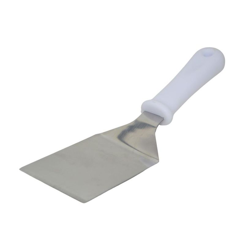 Raspador Dobrado de Inox C/ Cabo Plástico Branco 8cm Solrac (01 unidade)