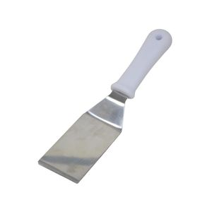 Raspador Dobrado de Inox C/ Cabo Plástico Branco 6cm Solrac (01 unidade)