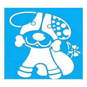 Stencil Simples de Acetato para Pintura 100x100mm RF1230 Cachorro Acrilex (01 unidade)