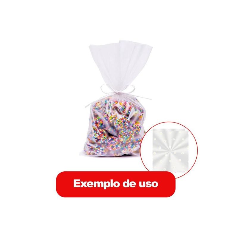Saco-de-Polipropileno-Transparente-Margaridas-10x14cm-Ref.-11300646-Cromus--50-unidades-