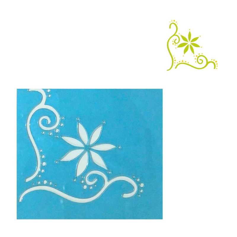 Stencil Simples de Acetato para Pintura 100x100mm RF1139 Floral Acrilex (01 Unidade)