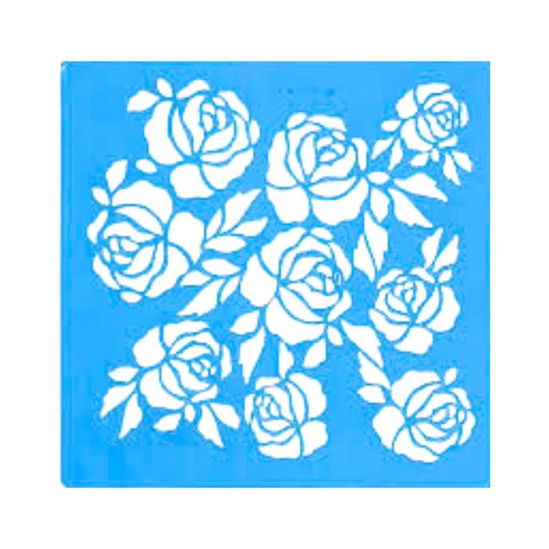 Stencil Simples de Acetato para Pintura 130x130mm RF1181 Rosas 1 Acrilex (01 Unidade)