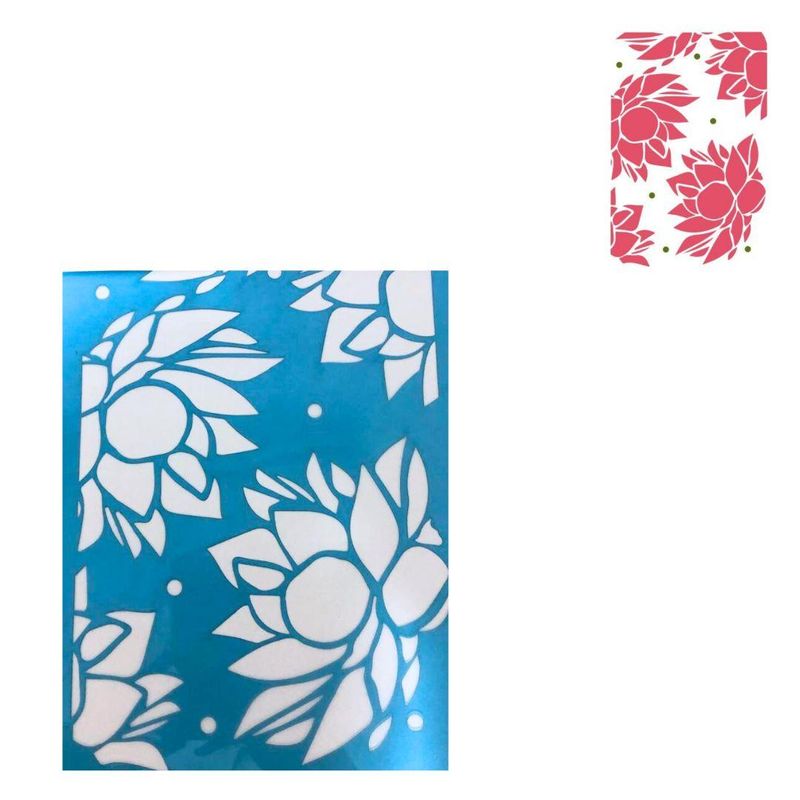 Stencil Simples de Acetato para Pintura 210x150mm RF1516 Flor De Lotus Acrilex (01 Unidade)