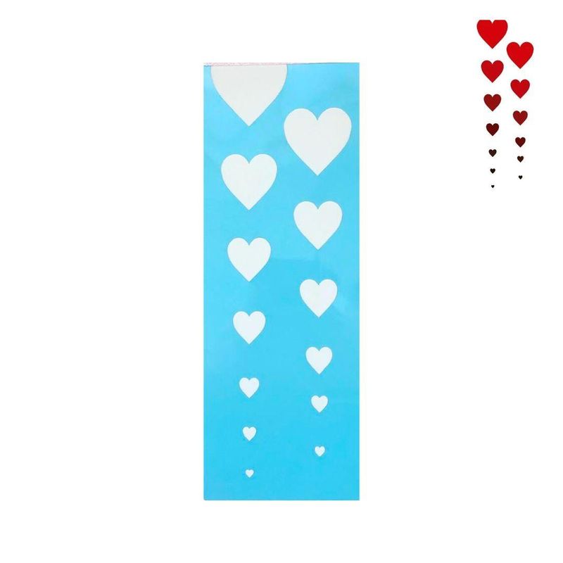 Stencil-Simples-de-Acetato-para-Pintura-300x100mm-RF1147-Coracoes-Country-Acrilex--01-Unidade-