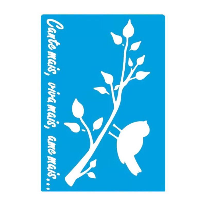 Stencil Simples de Acetato para Pintura 210x150mm RF1176 Pássaro Acrilex (01 Unidade)