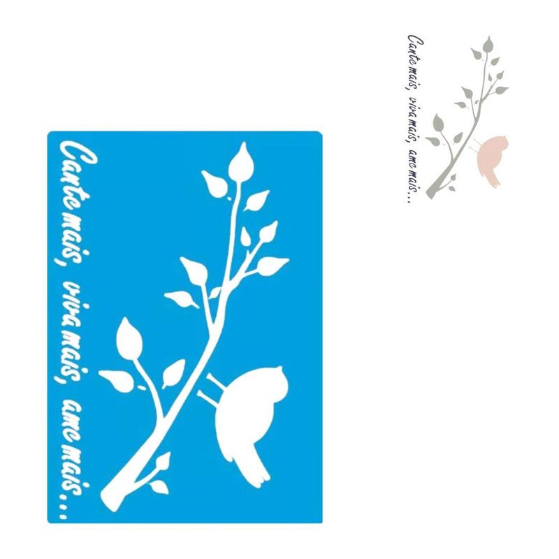 Stencil Simples de Acetato para Pintura 210x150mm RF1176 Pássaro Acrilex (01 Unidade)