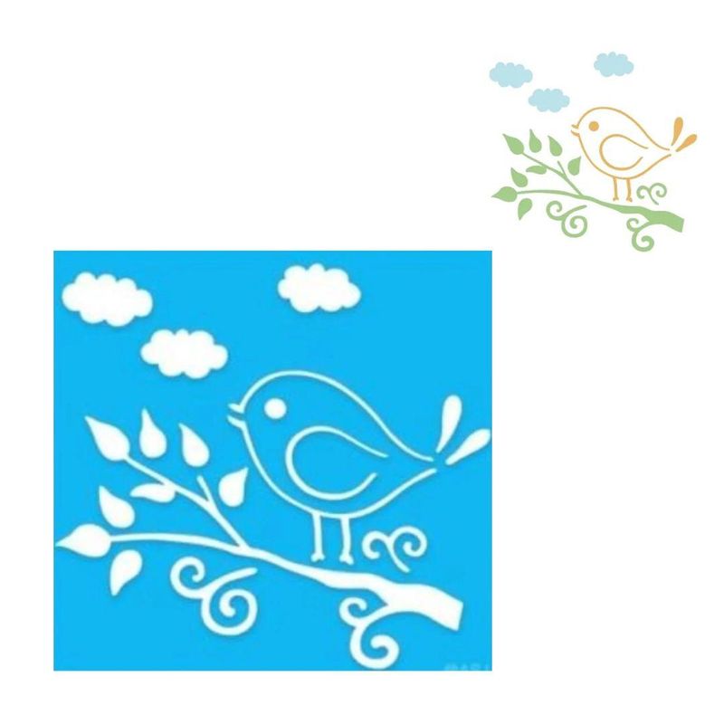Stencil-Simples-de-Acetato-para-Pintura-100x100mm-RF1259-Passaro-Acrilex--01-Unidade-