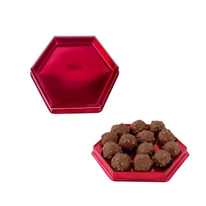 Caixa de Plástico Sextavada Vermelho 14x15.5x1.5cm Ref. 14042 BWB (01 unidade)