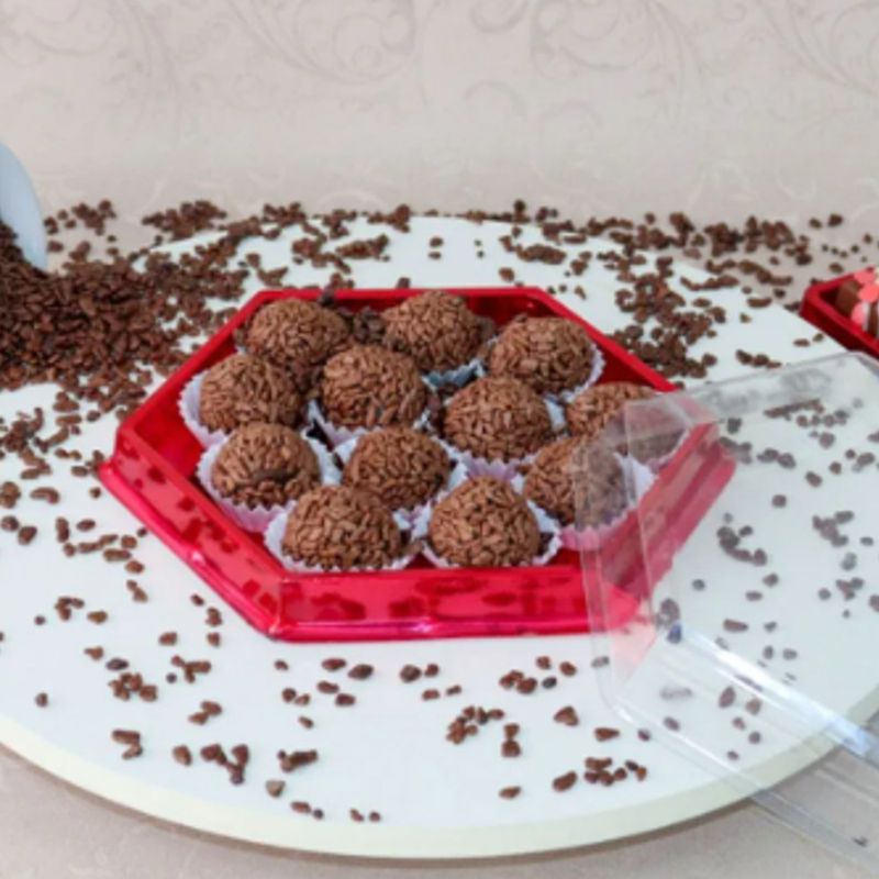 CaixadePlasticoSextavadaVermelho14x155x15cmRef14042BWB01unidade