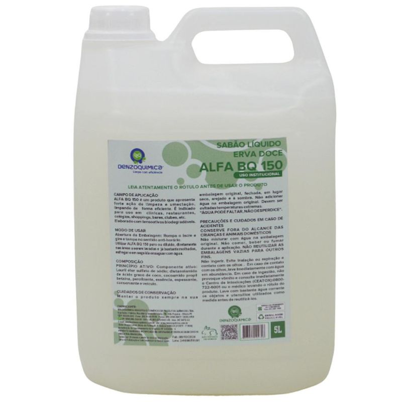 Sabonete-Liquido-Para-Maos-Alfa-BQ-150-Erva-Doce-Benzoquimica--5-litros-