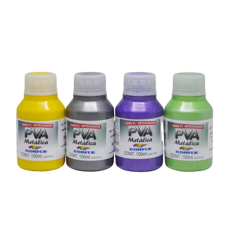 Tinta PVA Metálica 100ml Corfix (01 unidade)-393-ouro