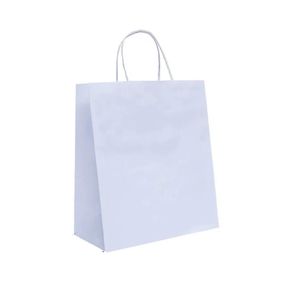 Sacola em Kraft Branco 26x19,5x9,5cm Ref.: 1001014 Cromus (1 unidade)