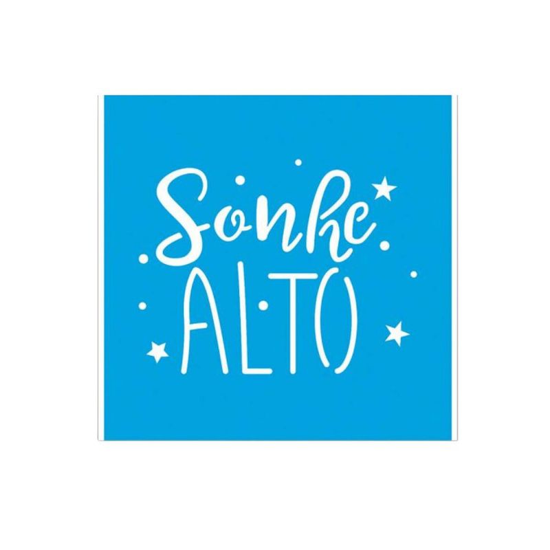 Stencil-Simples-de-Acetato-para-Pintura-10x10cm-Ref.-ST-X-378-Colecao-Frase-Sonhe-Alto-Litoarte--01-Unidade-