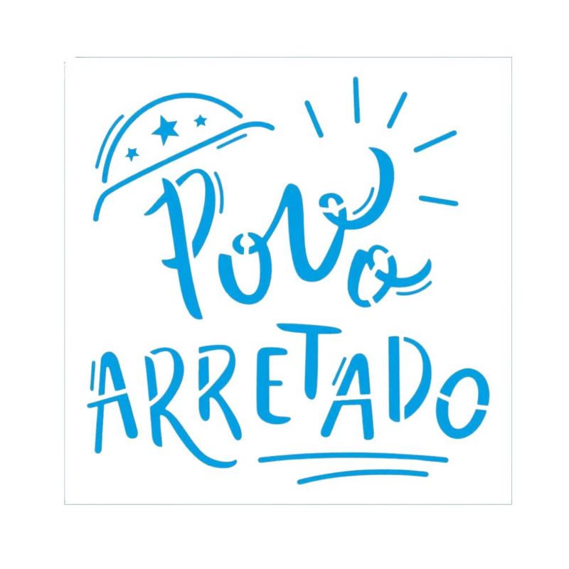 Stencil Simples de Acetato para Pintura 10x10cm Ref. ST-X-421 Coleção Nord Povo Arretado Litoarte (01 Unidade)