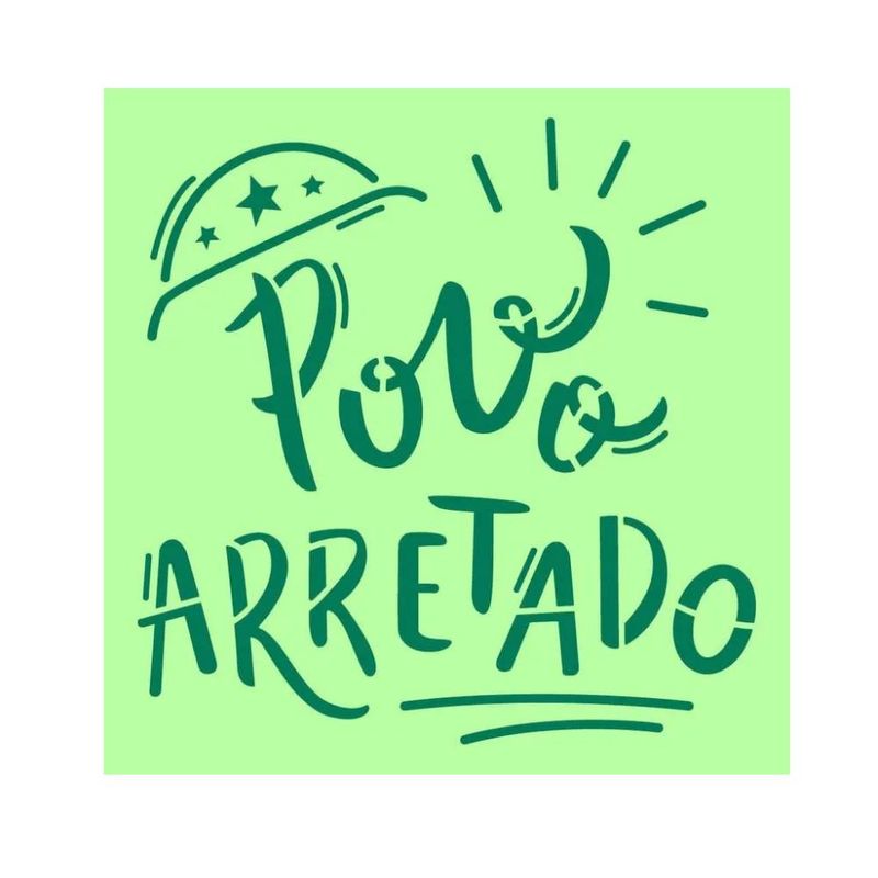 Stencil Simples de Acetato para Pintura 10x10cm Ref. ST-X-421 Coleção Nord Povo Arretado Litoarte (01 Unidade)