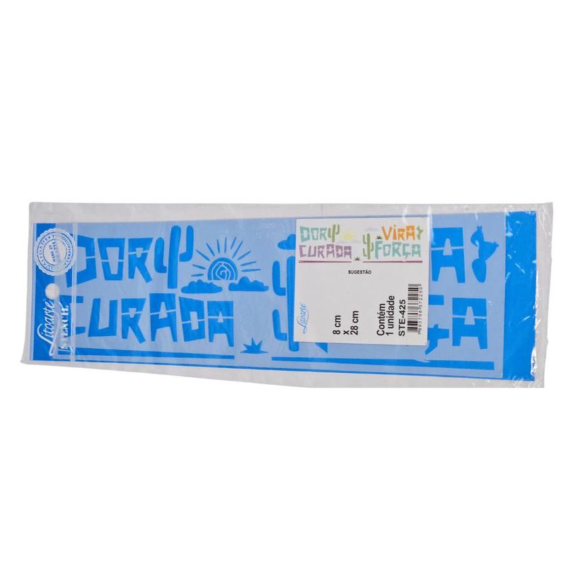 Stencil Simples de Acetato para Pintura 8x28cm Ref. STE-425 Xilografia Nordestina Litoarte (01 Unidade)