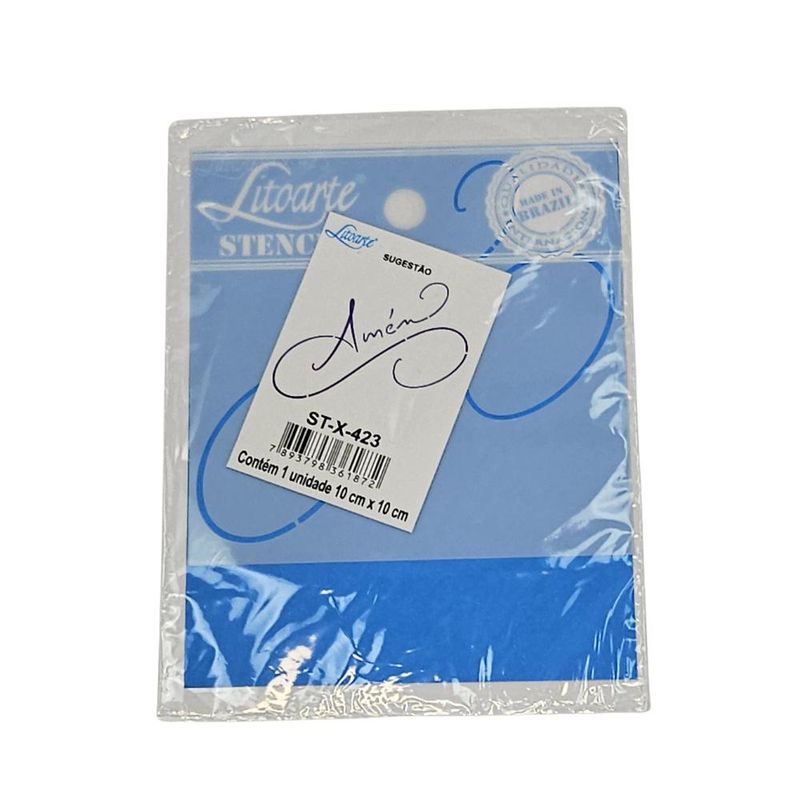 Stencil Simples de Acetato para Pintura 10x10cm Ref. STX-X-423 Amém Litoarte (01 Unidade)
