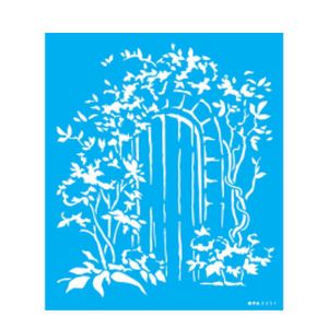 Stencil Simples de Acetato para Pintura 20x25cm Ref. OPA3551 Porta C/ Flores Opa Criando Arte (01 unidade)