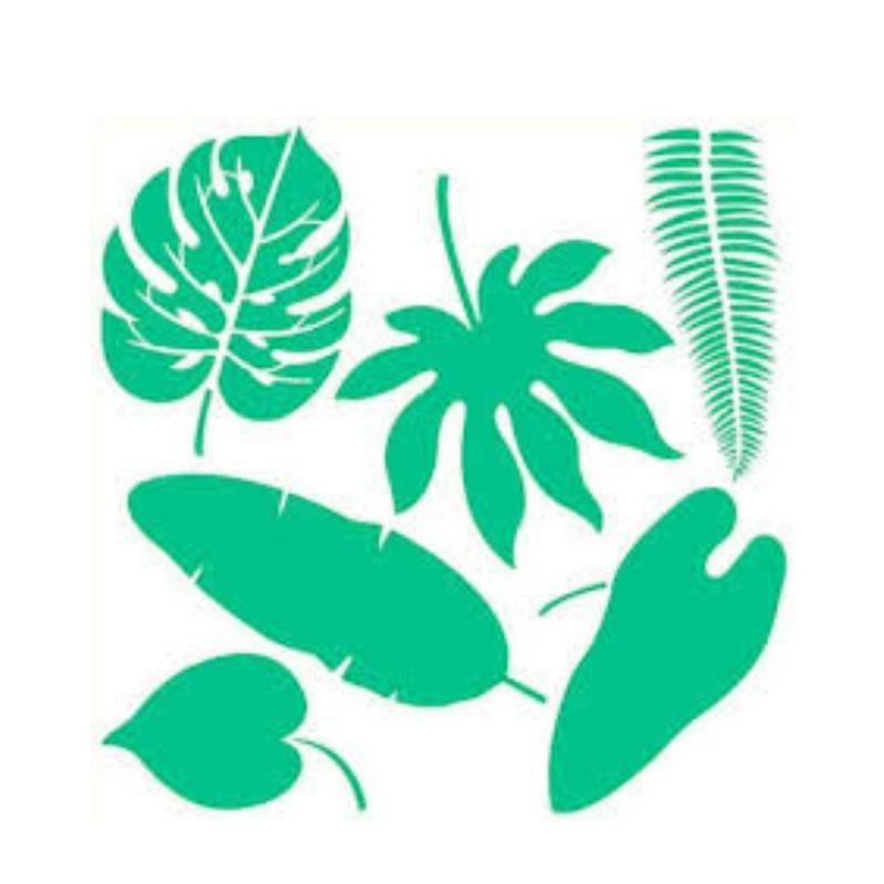 Stencil Simples de Acetato para Pintura 20x20cm Ref. STXX-066 Folhas Tropicais Litoarte (01 Unidade)