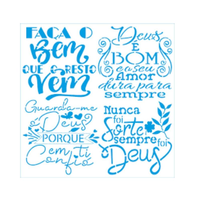 Stencil Simples de Acetato para Pintura 20x20cm Ref. STXX-272 Faça o Bem Litoarte (01 Unidade).