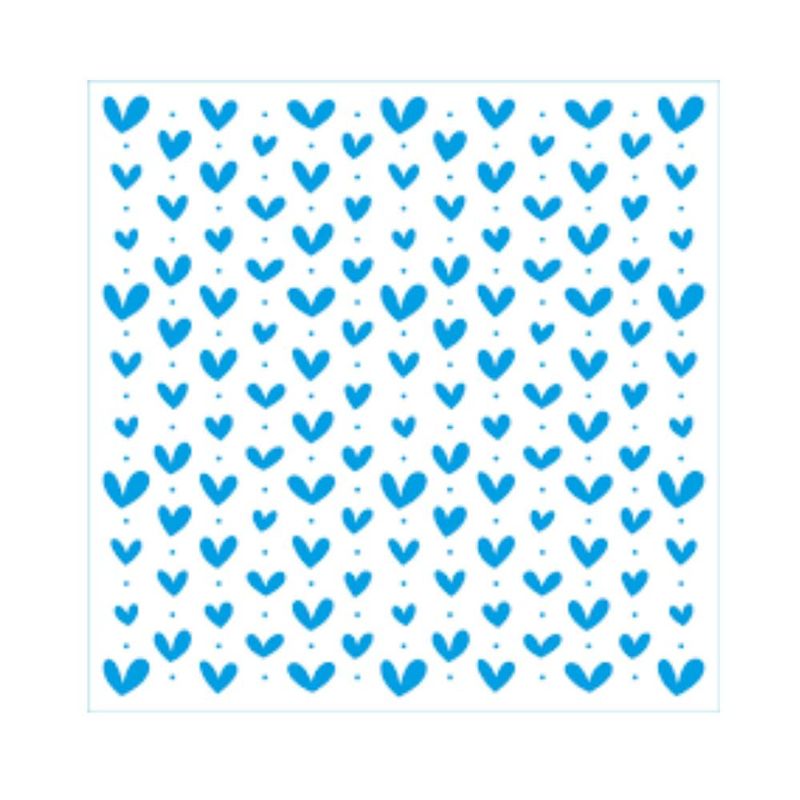 Stencil Simples de Acetato para Pintura 20x20cm Ref. STXX-275 Padrao Corações Litoarte (01 Unidade)