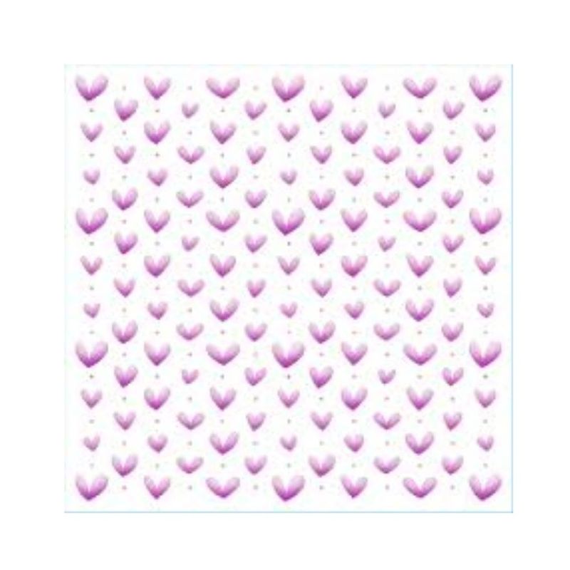 Stencil Simples de Acetato para Pintura 20x20cm Ref. STXX-275 Padrao Corações Litoarte (01 Unidade)