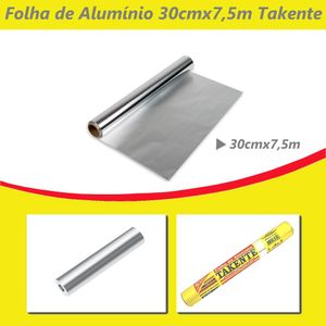 Folha de Alumínio em Rolo de 30cmx7,5mts Takente (01 unidade)