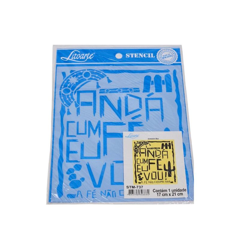 Stencil Simples de Acetato para Pintura 17x21cm Ref. STM-737 Col. Nordeste Anda com Fe Litoarte (01 Unidade)