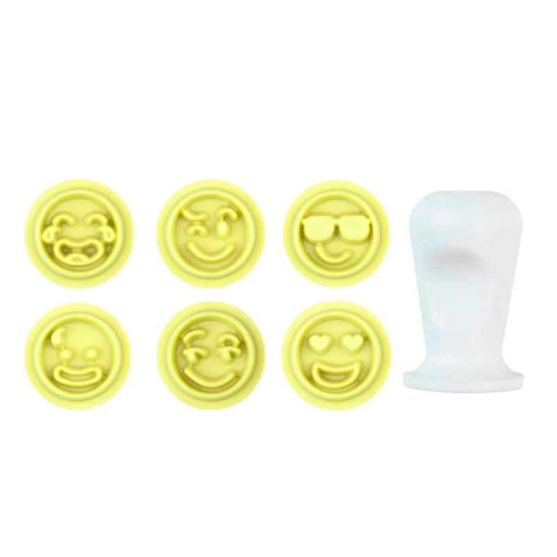 Kit Carimbos Emoções 2cm Amarelo Blue Star (7 peças)