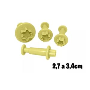 Kit Ejetor Estrela 2cm Amarelo Blue Star (4 peças)